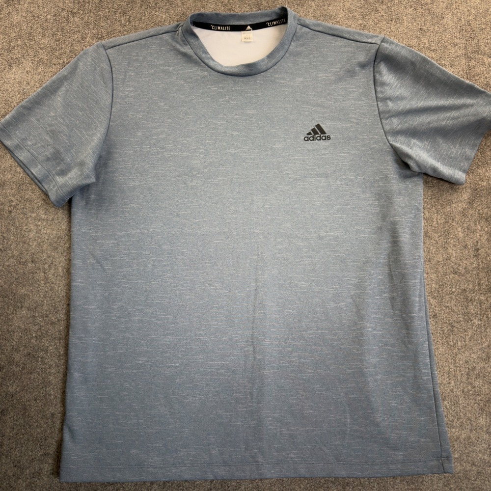 Adidas Climalite Athletic T-Shirt Mens Medium Grey Short Sleeve Workout Tee